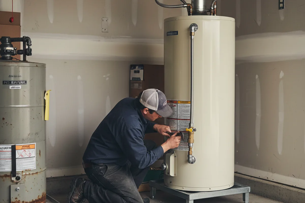 Water heater and shutoff valve replacement in Teterboro